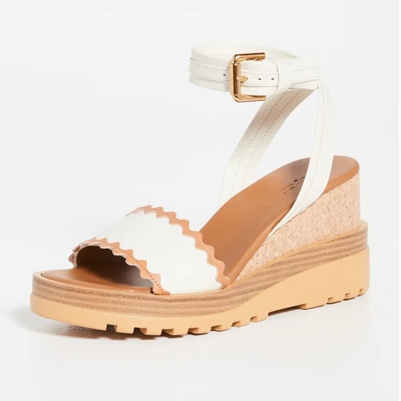 See By Chloe White and Tan Sandals - Picture 1 of 9